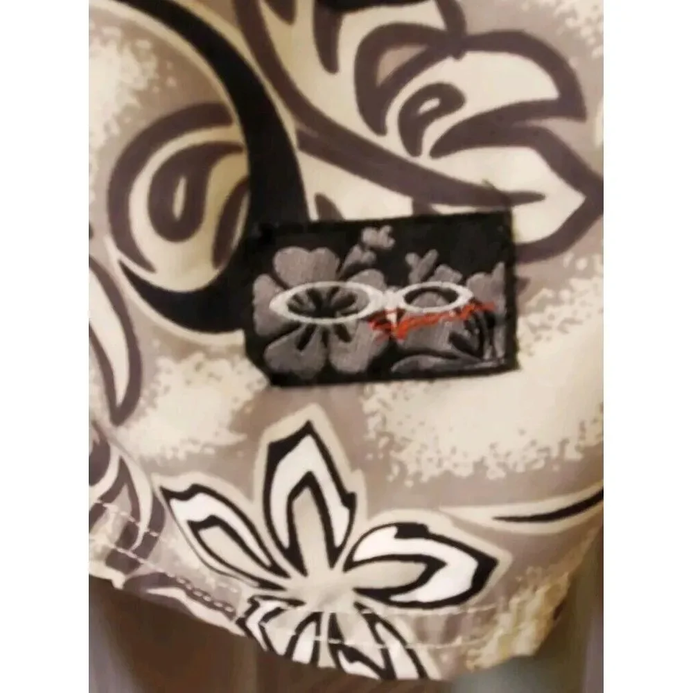 OCEAN PACIFIC Swim Trunks Men's Extra Large Gray Bathing Suit Cargo Pockets Logo